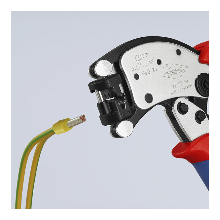 Pince à sertir Knipex Twistor T pour embouts de câble, pour section de conducteur : 10mm2