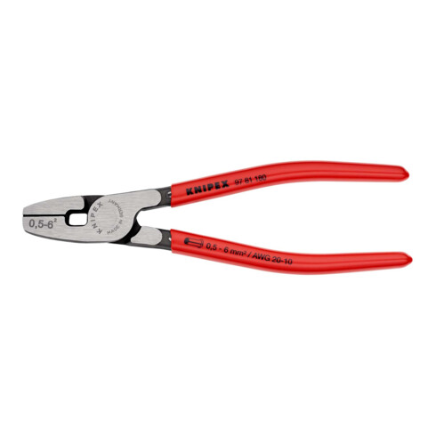 Pince à sertir pour embouts de câble, introduction frontale Knipex