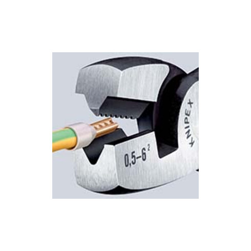 Pince à sertir pour embouts de câble, introduction frontale Knipex