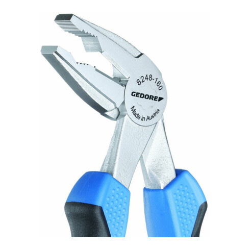 Pince combinée angulaire Gedore 160 mm, manche à 2 composants