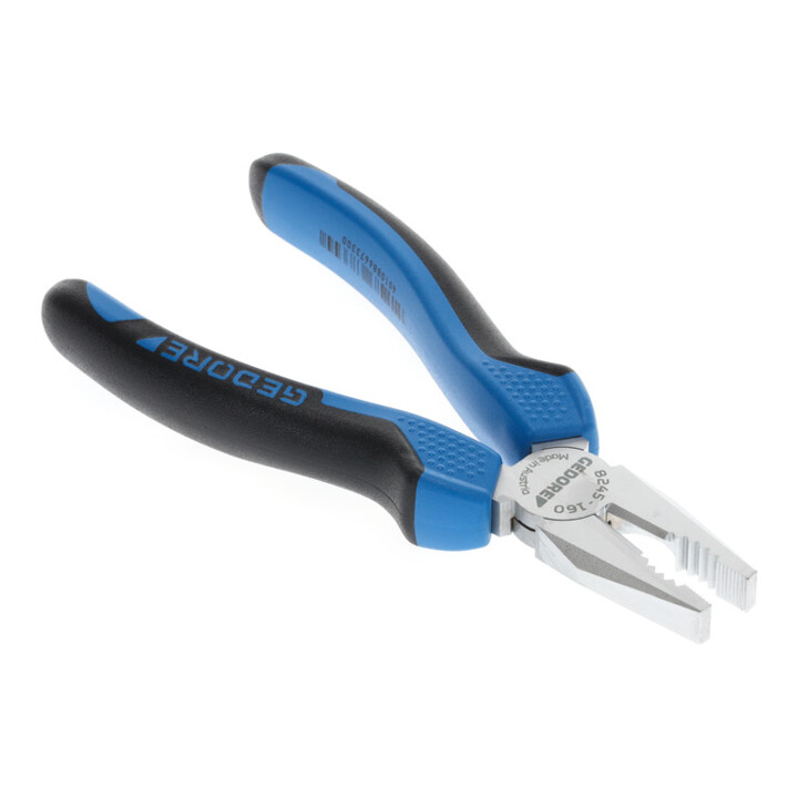 Pince combinée Gedore 160 mm, manche à 2 composants, avec tête fine