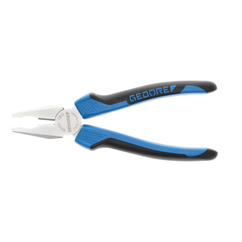 Pince combinée Gedore 180 mm, manche à 2 composants, avec tête fine