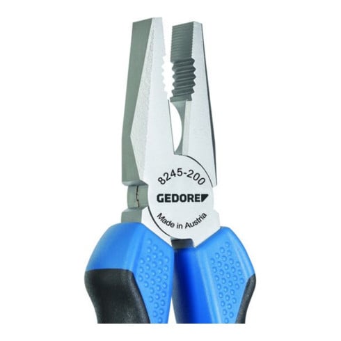 Pince combinée Gedore 180 mm, manche à 2 composants, avec tête fine