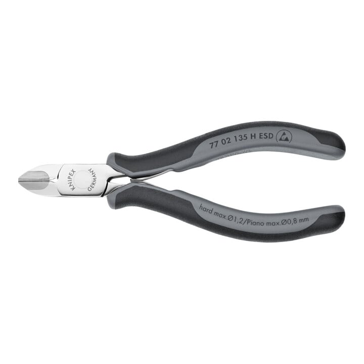 Pince coupante de côté pour l'électronique, Avec élément de carbure à bord tranchant ESD Knipex