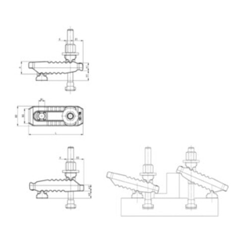 Pince de serrage AMF no.6312V 17-M12x125 crocodile réglable avec porte-comptoir