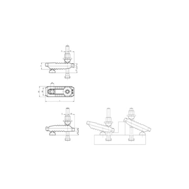 Pince de serrage AMF no.6312V 17-M12x125 crocodile réglable avec porte-comptoir