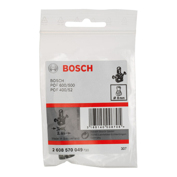 Pince de serrage sans contre-écrou Bosch 8 mm pour défonceuses Bosch