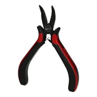 Pince électronique à bec demi-rond,coudé, 130mm