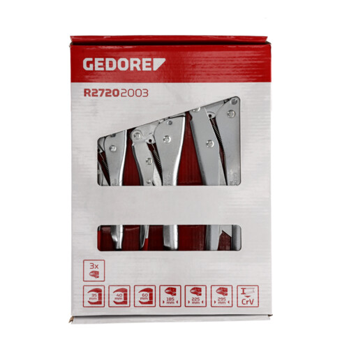 Pince Gedore Red Grip set 7-12 pouces L.35-60mm 3 pcs