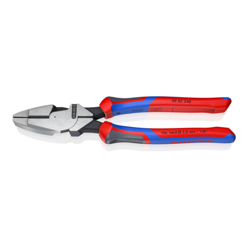 Pince pour câbles Knipex Pince pour monteurs de lignes atramentisée noire avec manchons multi-composants 240mm