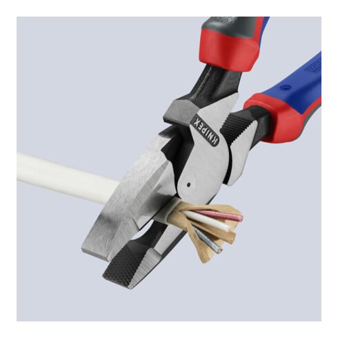 Pince pour câbles Knipex Pince pour monteurs de lignes atramentisée noire avec manchons multi-composants 240mm