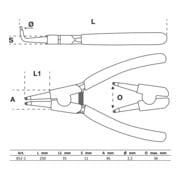 Pince pour circlips BGS coudée pour circlips extérieurs-3