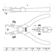 Pince pour circlips intérieurs 165 mm BGS-3