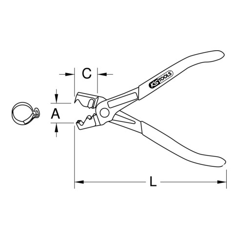 Pince pour colliers de serrage KS Tools Click, forgée, 180 mm