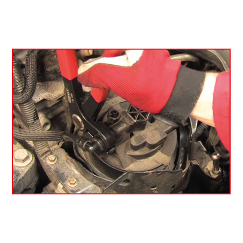 Pince pour conduites de carburant coudée, 220mm