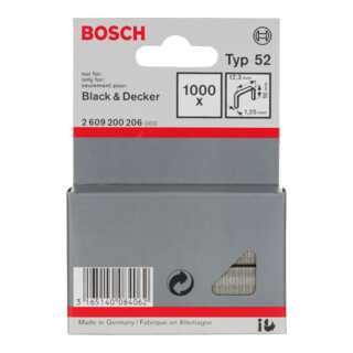 Pince pour fil plat Bosch type 52, 12,3 x 1,25 x 14 mm