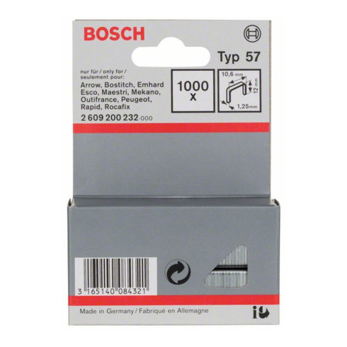 Pince pour fil plat Bosch type 57, 10,6 x 1,25 x 12 mm