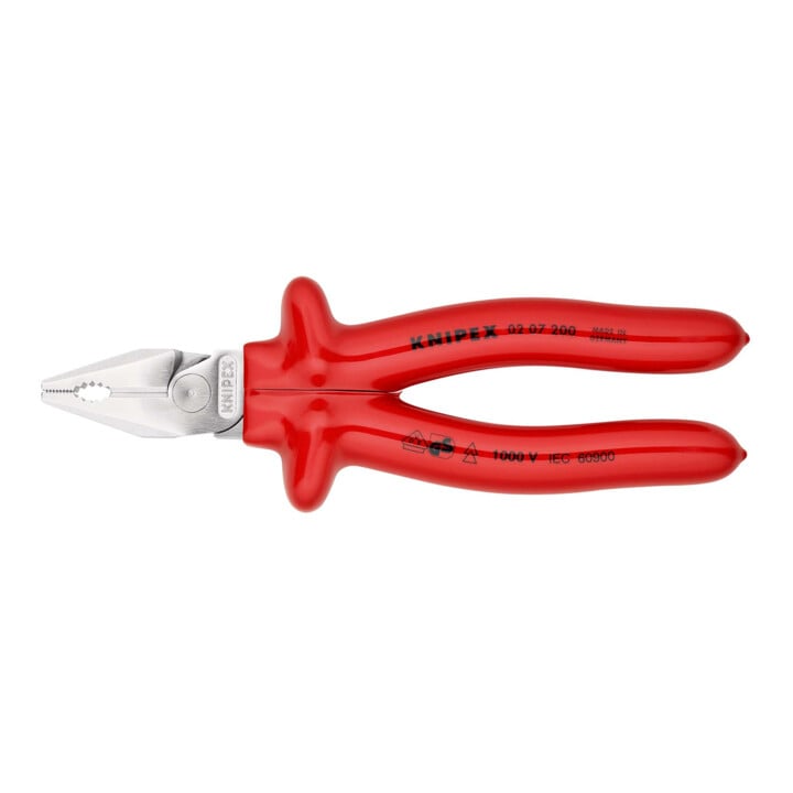 Pince univ. à forte démultiplication L. 200 mm chromé isolé immers. VDE KNIPEX