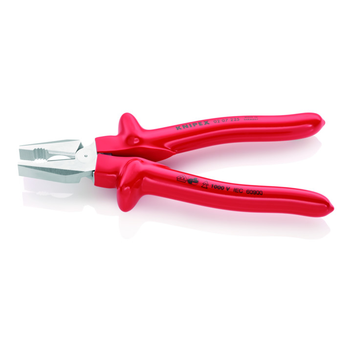 Pince univ. à forte démultiplication L. 225 mm chromé isolé immers. VDE KNIPEX