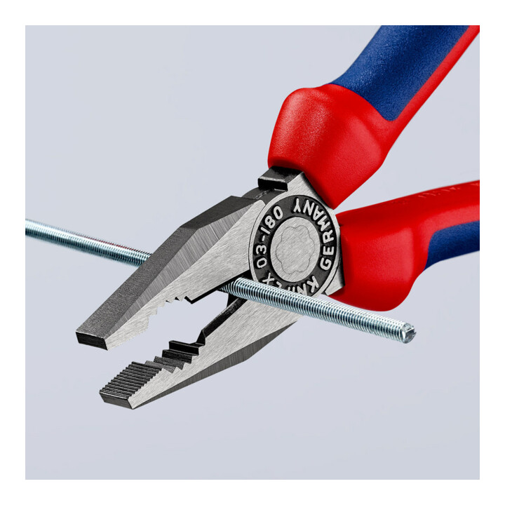 Pince universelle L. 180 mm poli gaines muticomposant KNIPEX
