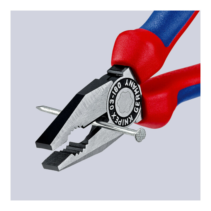 Pince universelle L. 180 mm poli gaines muticomposant KNIPEX