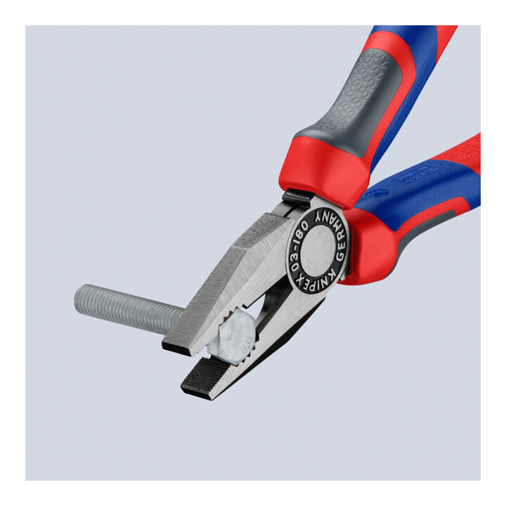Pince universelle L. 180 mm poli gaines muticomposant KNIPEX