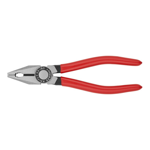 Pince combinée Knipex atramentisée noire atramentisée polie avec revêtement plastique