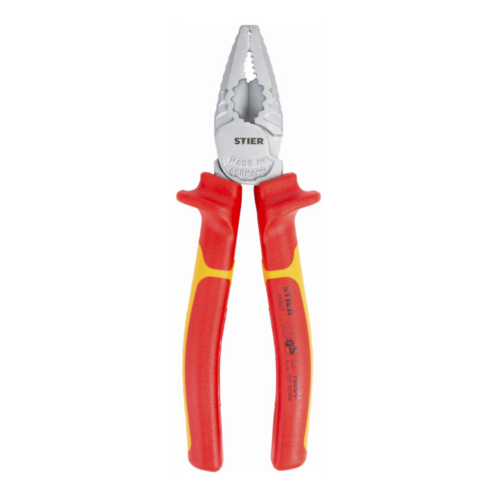 STIER Seitenschneider 160 mm VDE-geprüft + STIER Telefonzange gerade 205 mm VDE-geprüft + STIER Kraft-Kombinationszange 180 mm VDE-geprüft