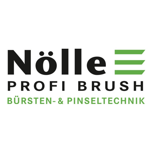 Brosse annulaire Nölle, ronde, poils mixtes légers, fil court, anneau en nickel, manche en bois brut