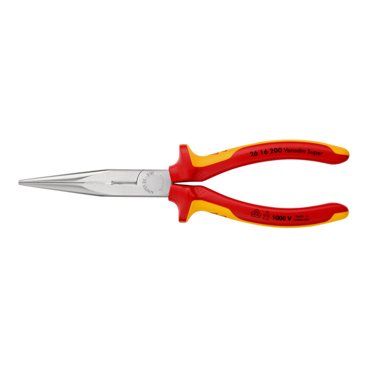Pinces à becs demi-ronds avec tranchant, (pinces bec de cigogne) Knipex