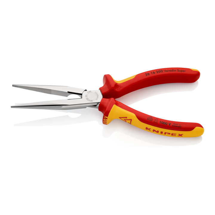 Pinces à becs demi-ronds avec tranchant, (pinces bec de cigogne) Knipex