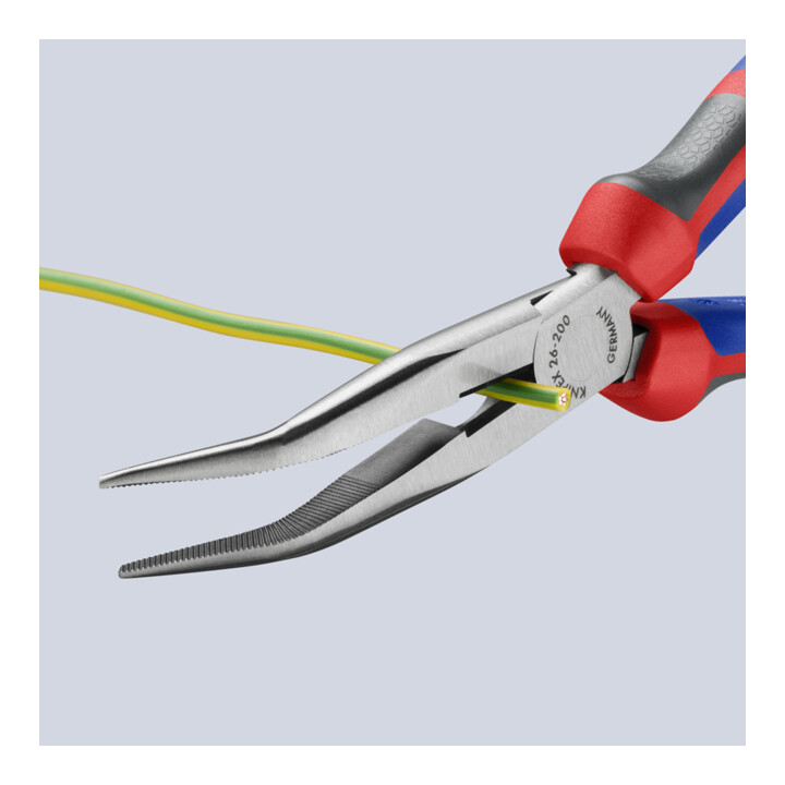 Pinces à becs demi-ronds avec tranchant, (pinces bec de cigogne) Knipex