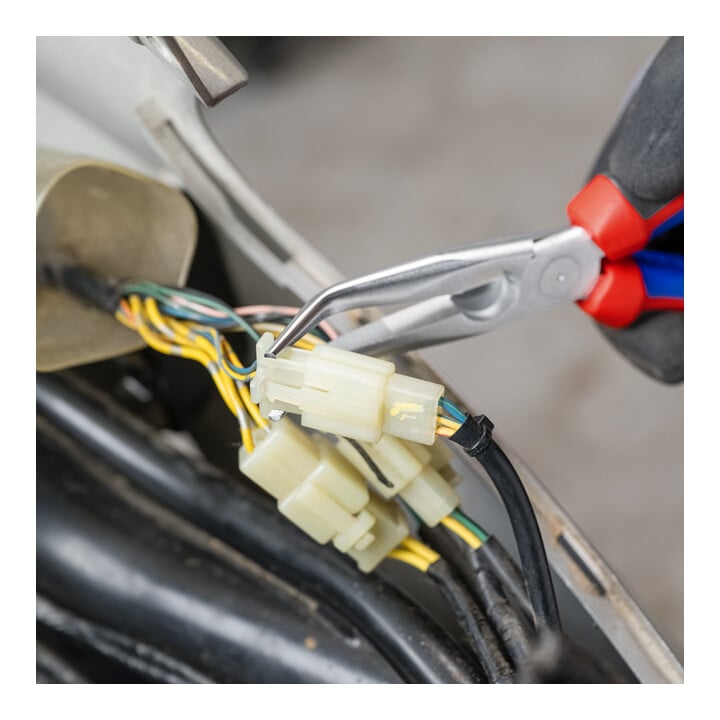 Pinces à becs demi-ronds avec tranchant, (pinces bec de cigogne) Knipex