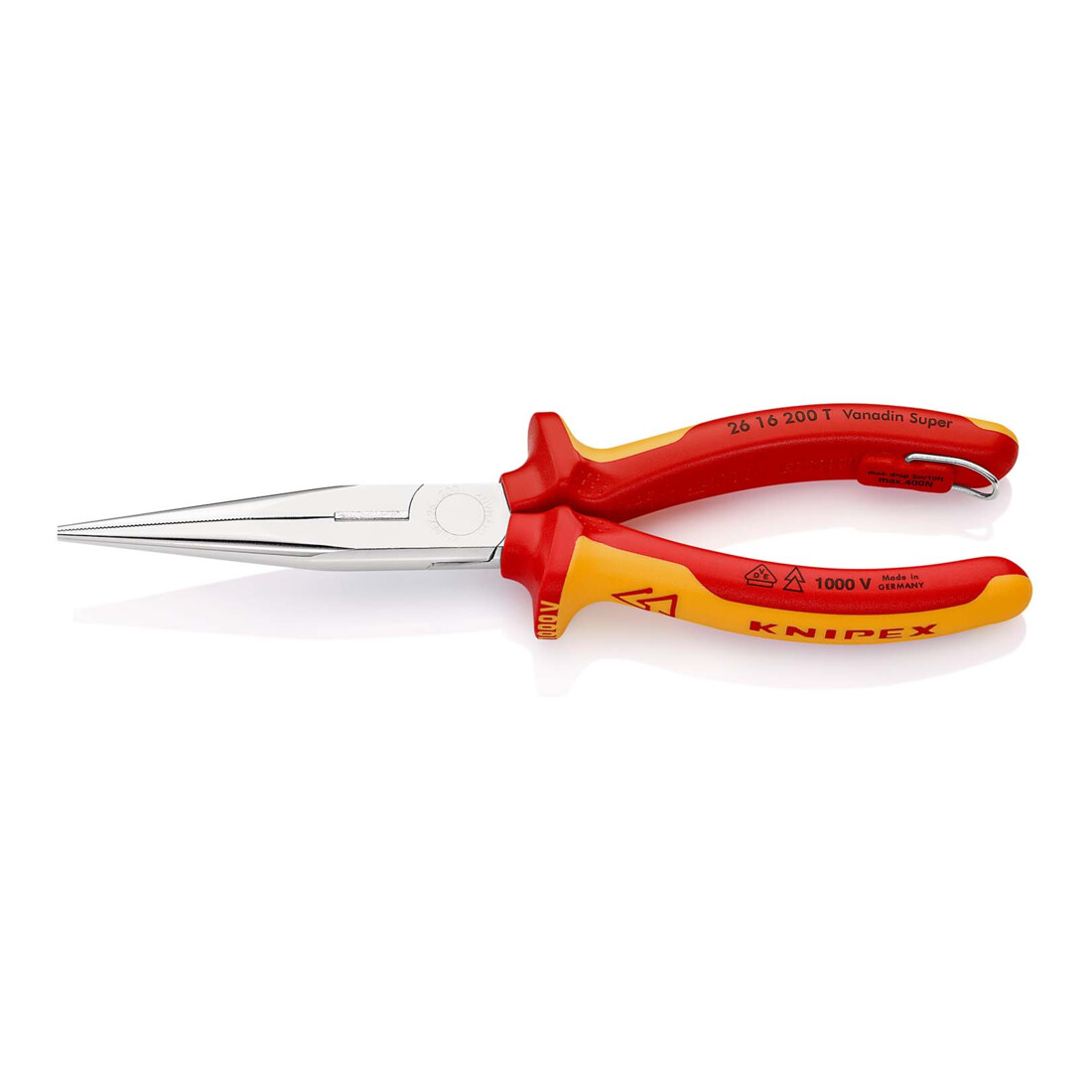 Pinces à becs demi-ronds avec tranchant, (pinces bec de cigogne) Knipex