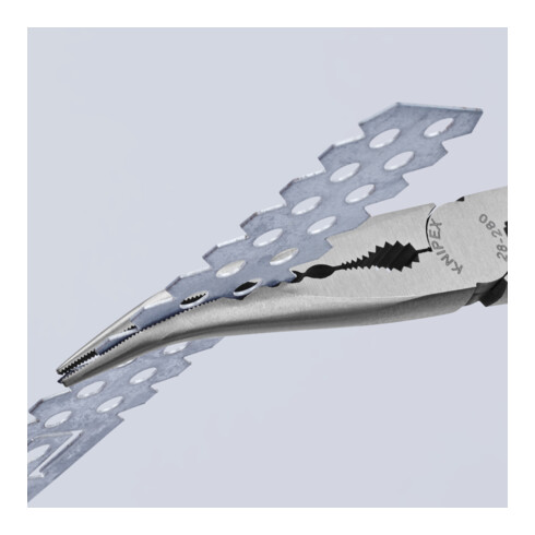 Pince de montage Knipex avec des mâchoires à profil transversal coudées à 45° 280 mm