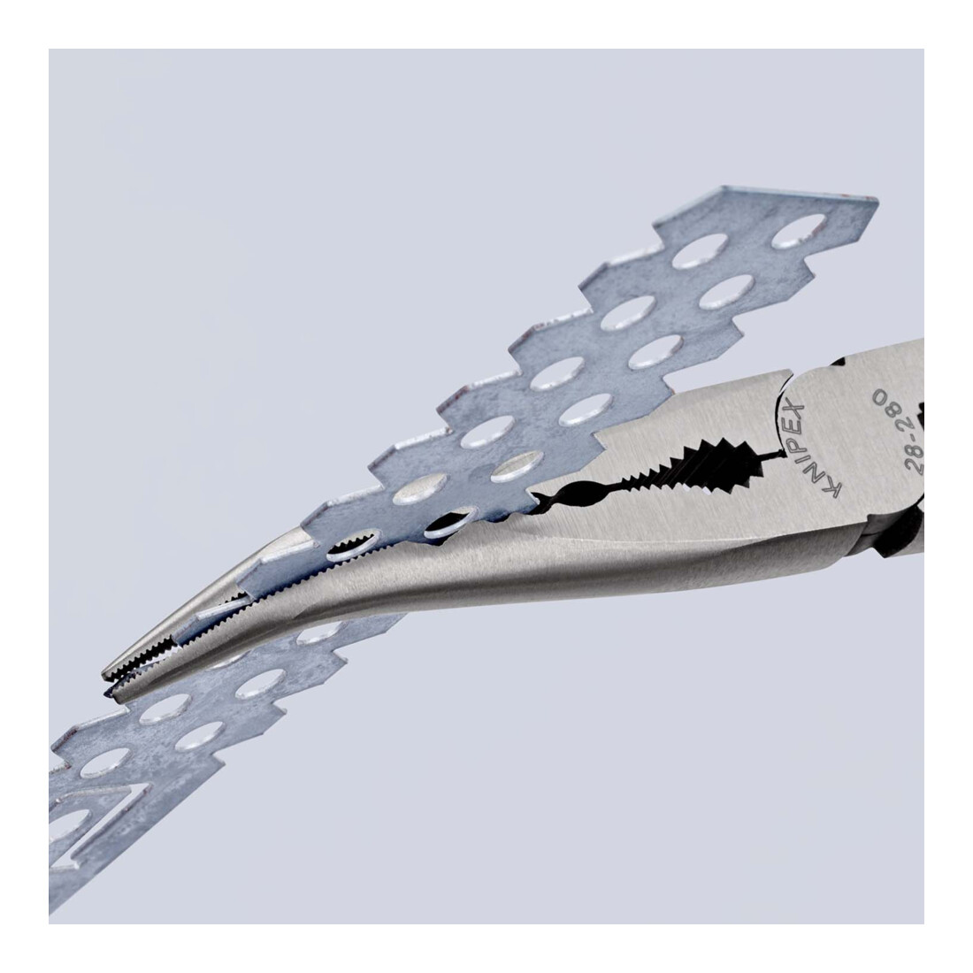 Pince de montage Knipex avec des mâchoires à profil transversal coudées à 45° 280 mm