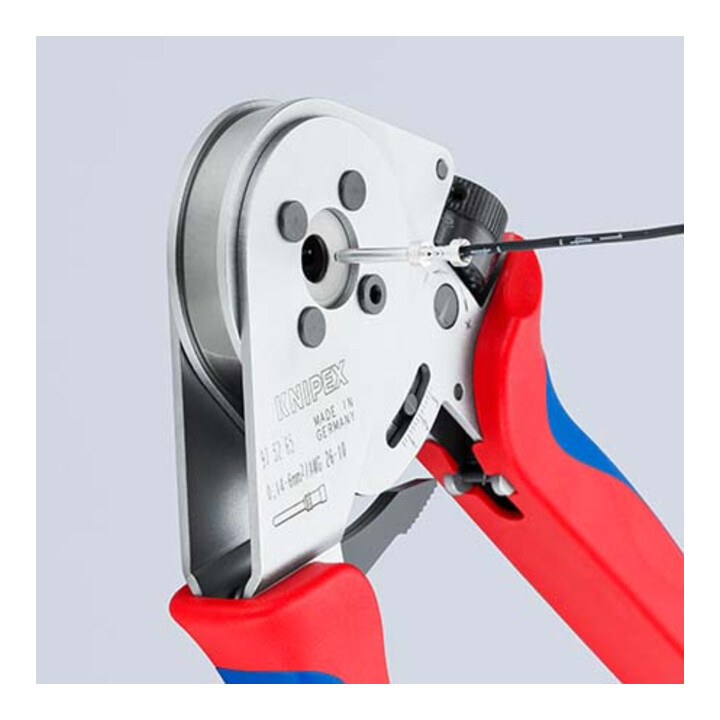 Pinces à sertir à quatre points pour contacts tournés Knipex