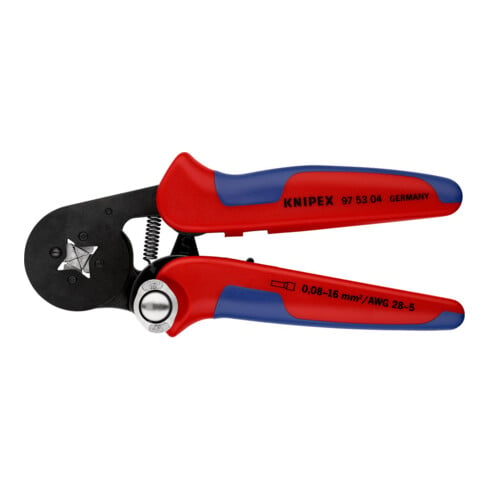 Pinces à sertir auto-ajustables pour embouts de câble, avec accès latéral Knipex
