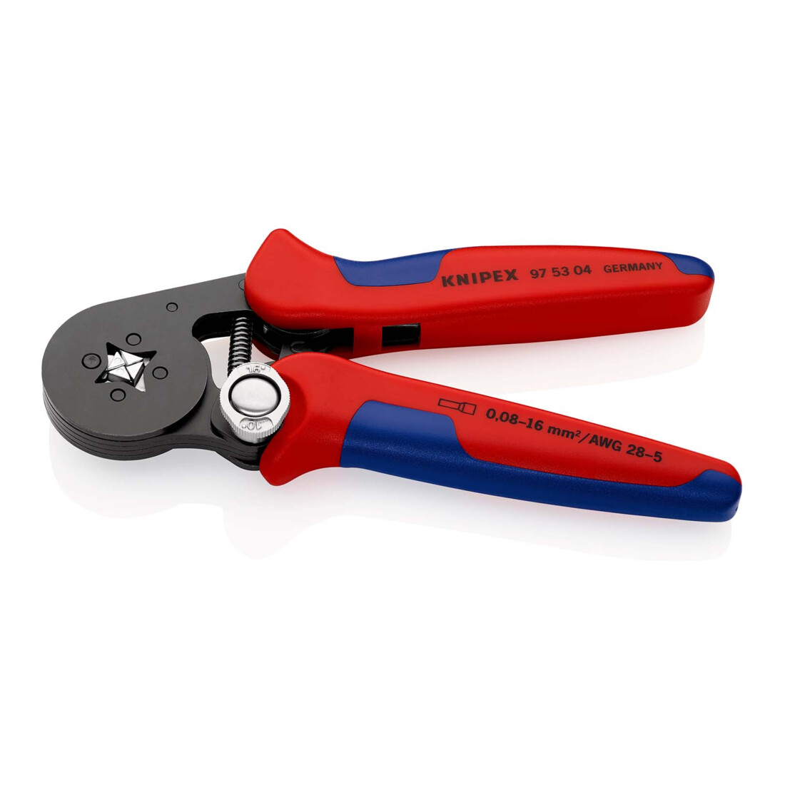 Pinces à sertir auto-ajustables pour embouts de câble, avec accès latéral Knipex