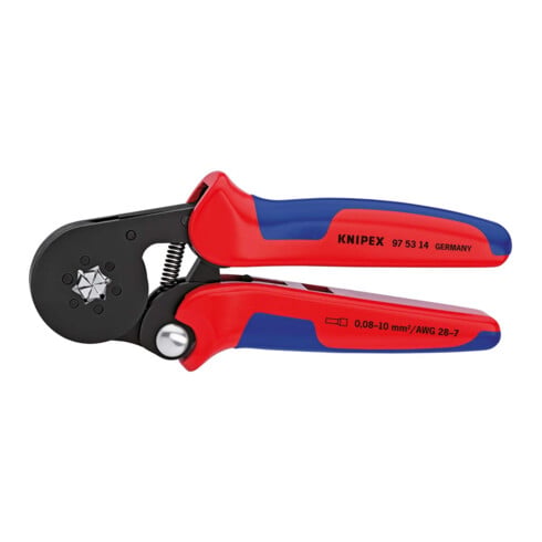 Pinces à sertir auto-ajustables pour embouts de câble, avec accès latéral Knipex