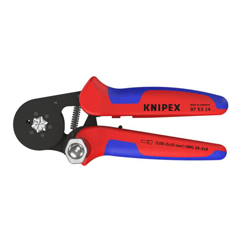 Pinces à sertir auto-ajustables pour embouts de câble, avec accès latéral Knipex