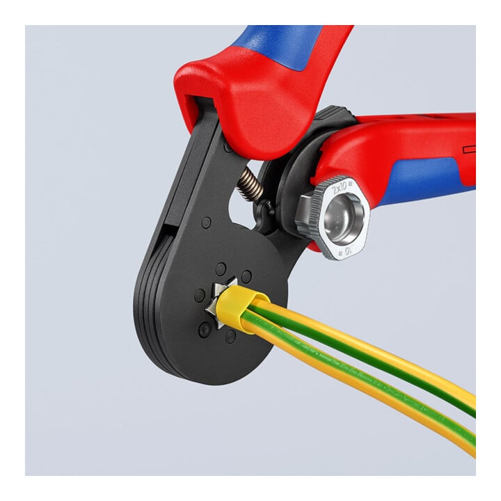 Pinces à sertir auto-ajustables pour embouts de câble, avec accès latéral Knipex