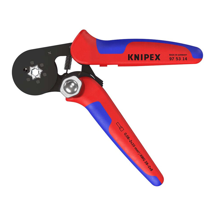 Pinces à sertir auto-ajustables pour embouts de câble, avec accès latéral Knipex