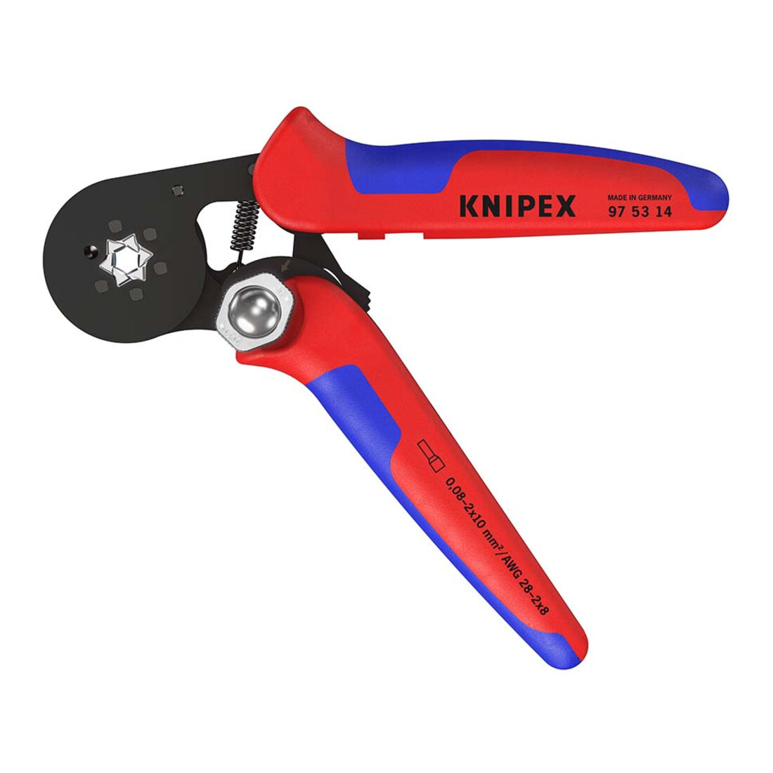 Pinces à sertir auto-ajustables pour embouts de câble, avec accès latéral Knipex