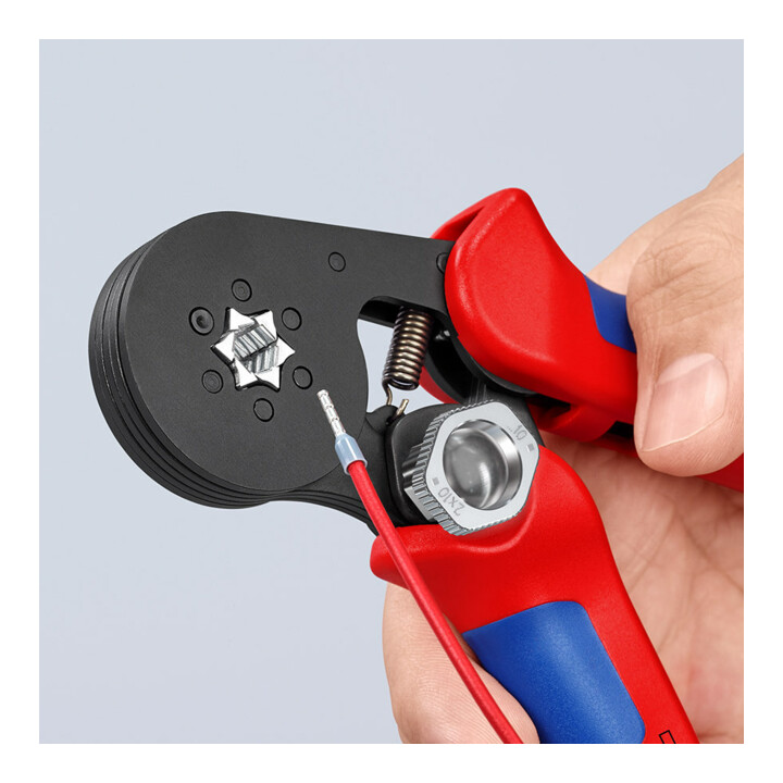 Pinces à sertir auto-ajustables pour embouts de câble, avec accès latéral Knipex