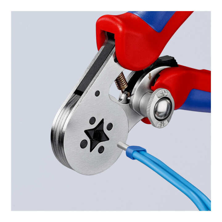Pinces à sertir auto-ajustables pour embouts de câble, avec accès latéral Knipex