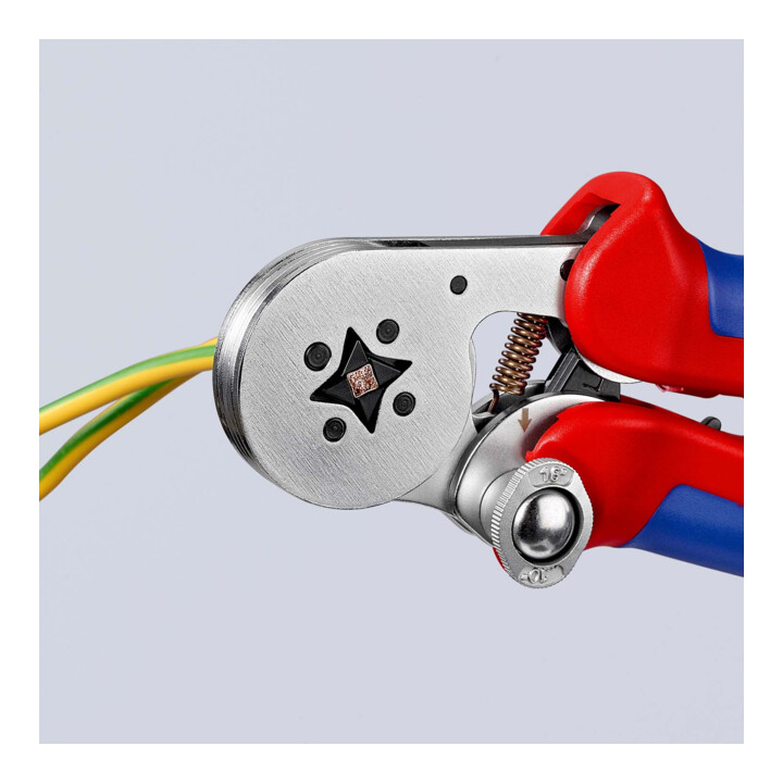 Pinces à sertir auto-ajustables pour embouts de câble, avec accès latéral Knipex