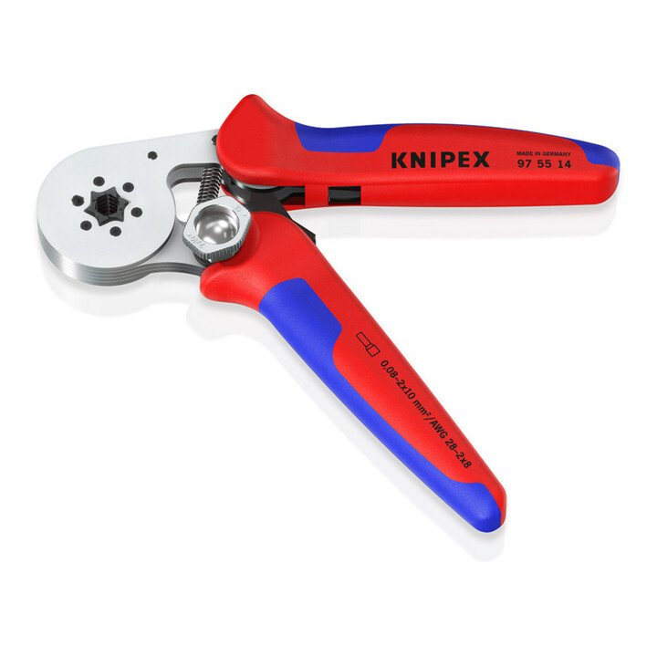 Pinces à sertir auto-ajustables pour embouts de câble, avec accès latéral Knipex