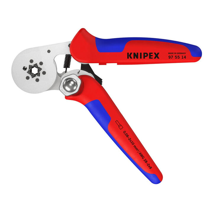 Pinces à sertir auto-ajustables pour embouts de câble, avec accès latéral Knipex