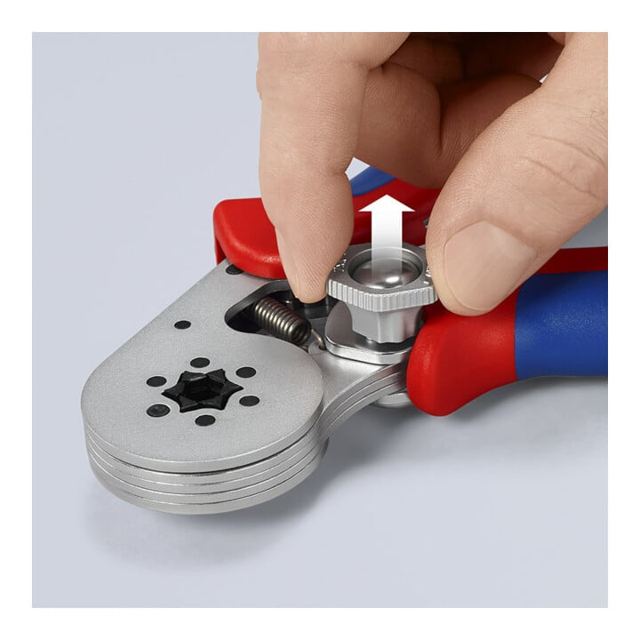 Pinces à sertir auto-ajustables pour embouts de câble, avec accès latéral Knipex